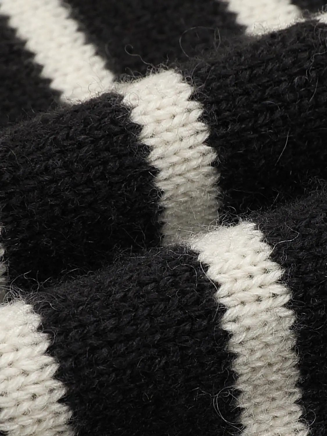 Horizontal Striped Long Sleeve Polo Collar Ribbed Sweater