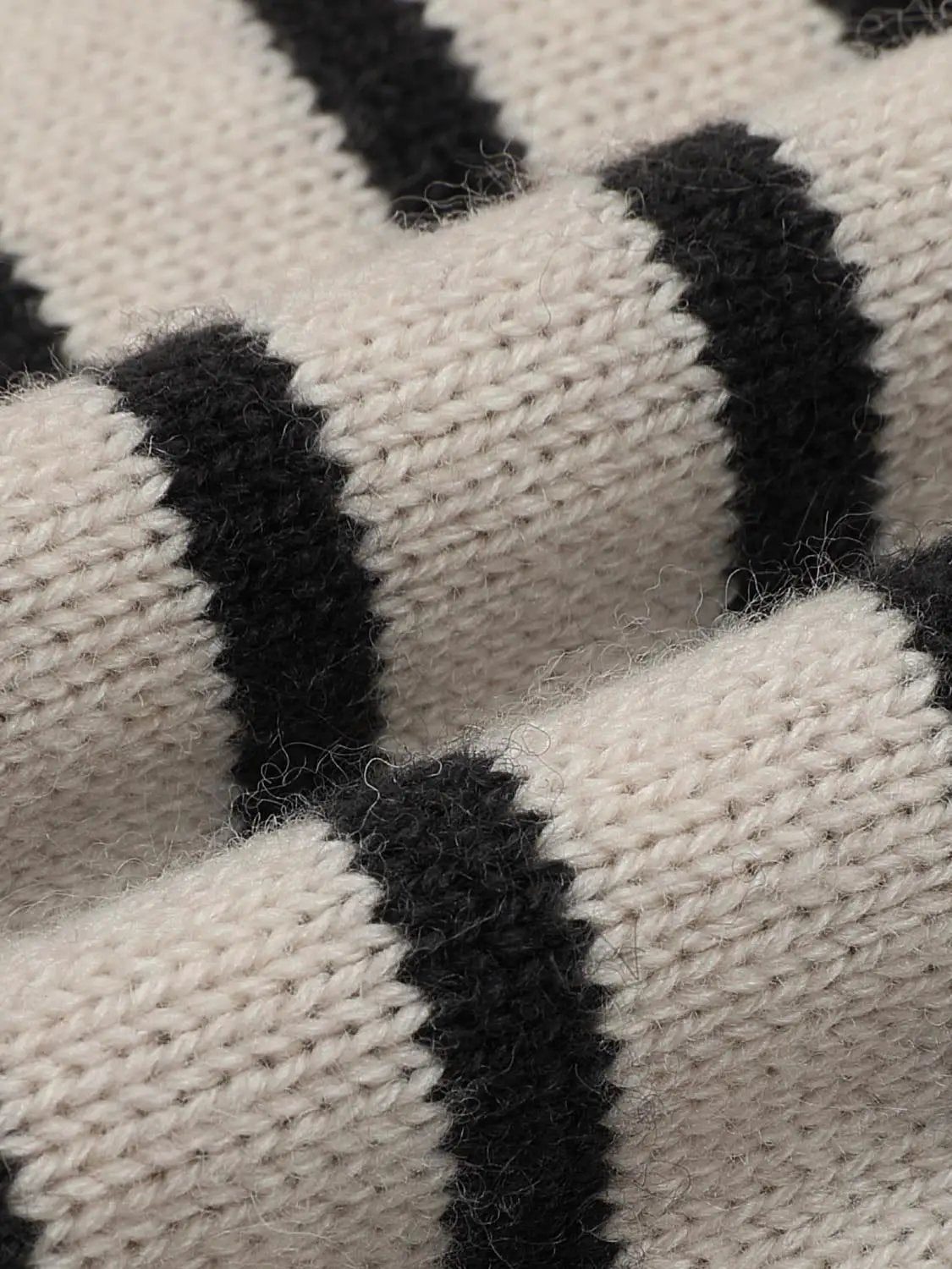 Horizontal Striped Long Sleeve Polo Collar Ribbed Sweater