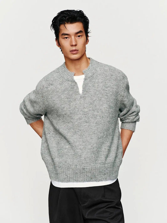 Relaxed Fit Long Sleeve Crew Neck Sweater