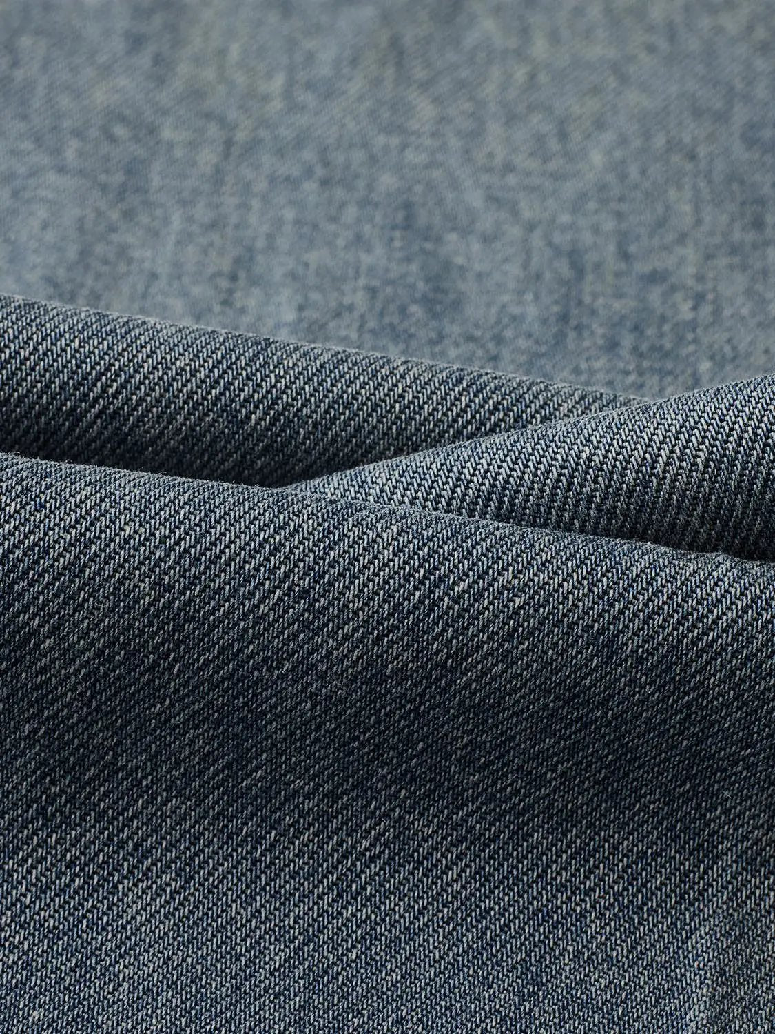 Side Pocket Light Wash Wide-leg Mid-rise Jeans