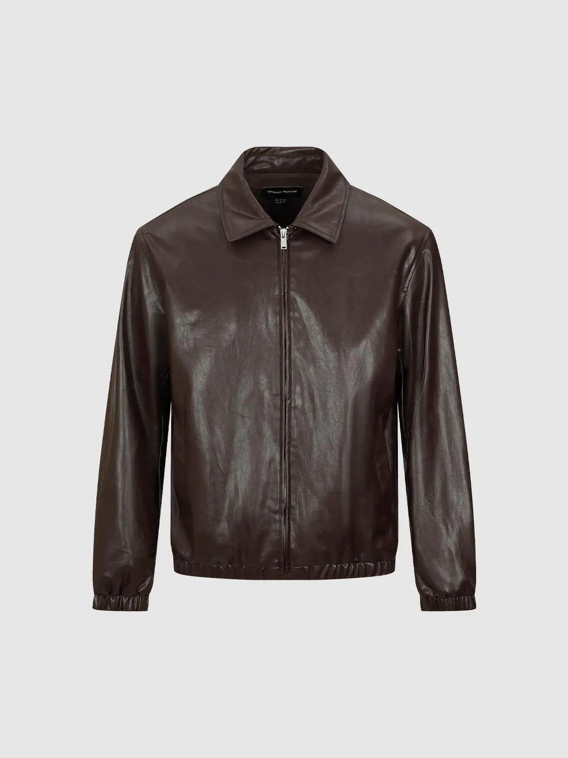 Structured Zip Front Shirt Collar Long Sleeve Jacket