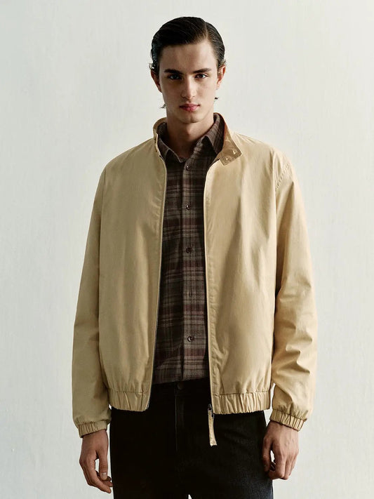 Long Sleeve Cotton Regular Fit Zip Jacket
