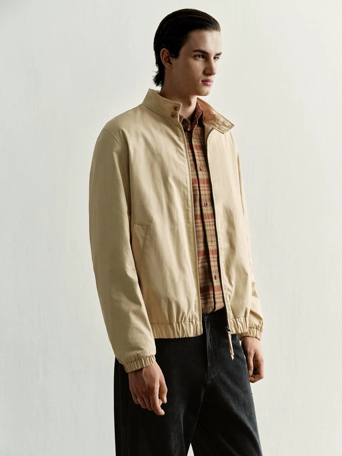 Long Sleeve Cotton Regular Fit Zip Jacket