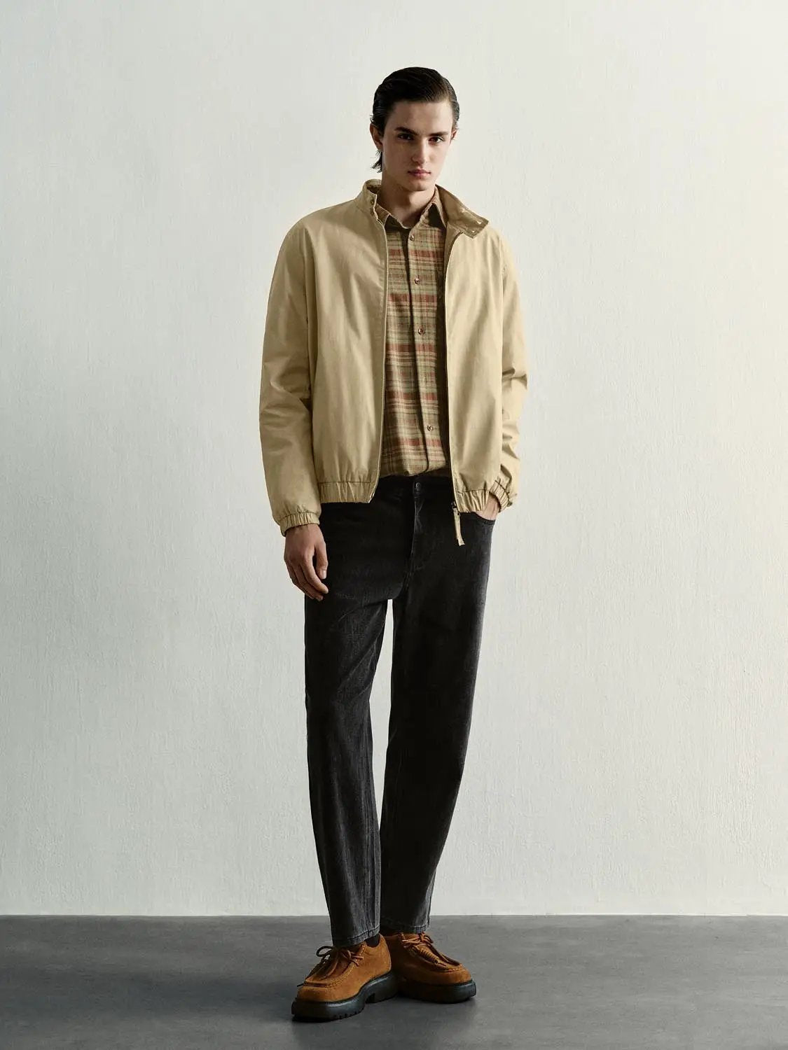 Long Sleeve Cotton Regular Fit Zip Jacket