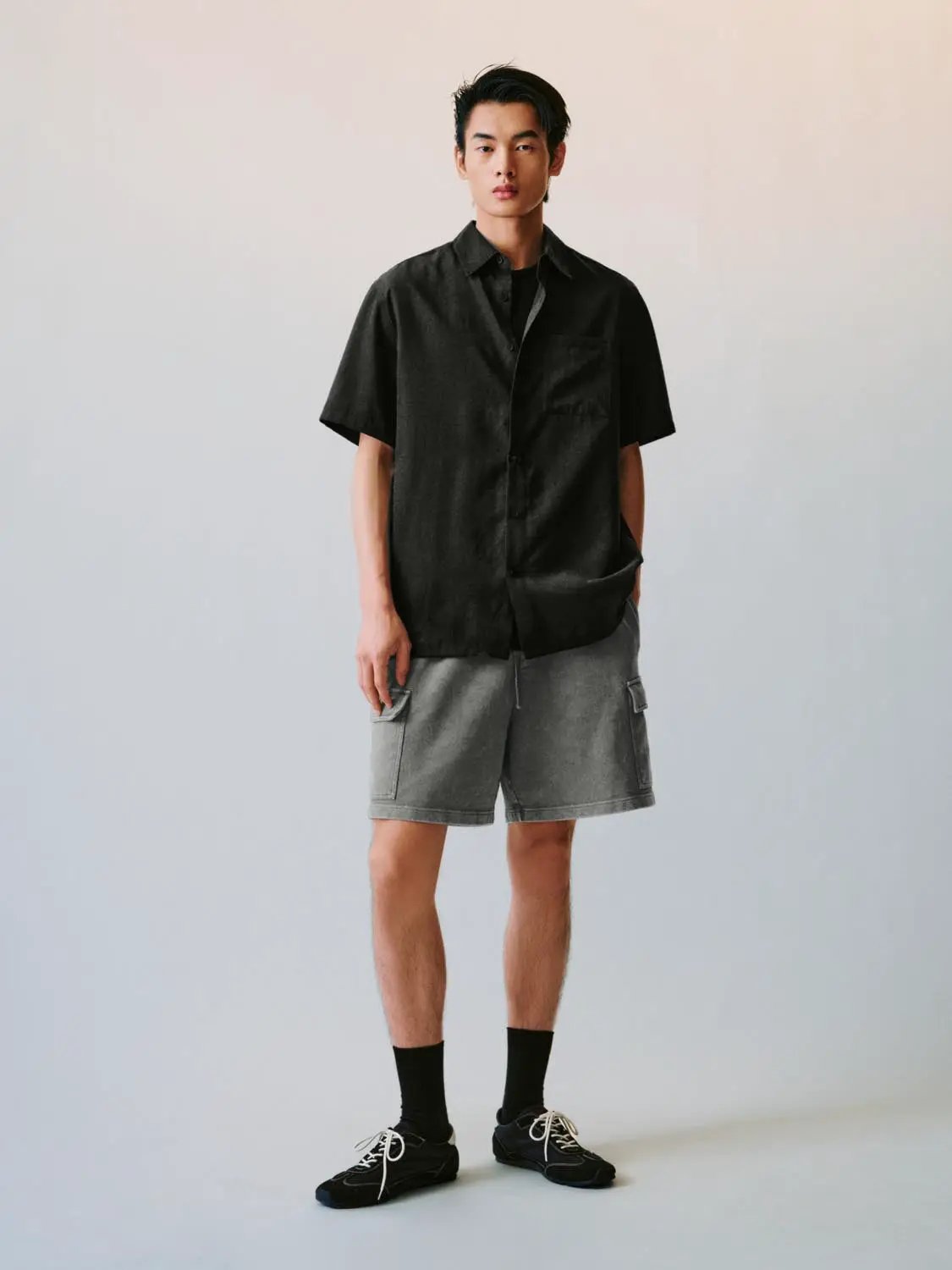 Cardigan Style Button-front Short Sleeve Shirt