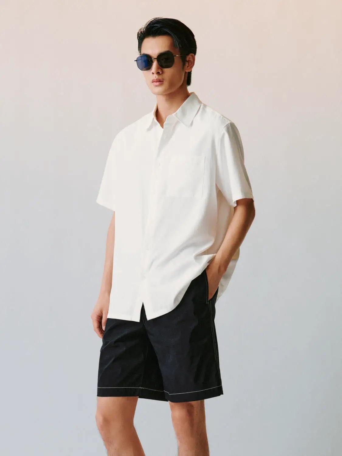 Cardigan Style Button-front Short Sleeve Shirt