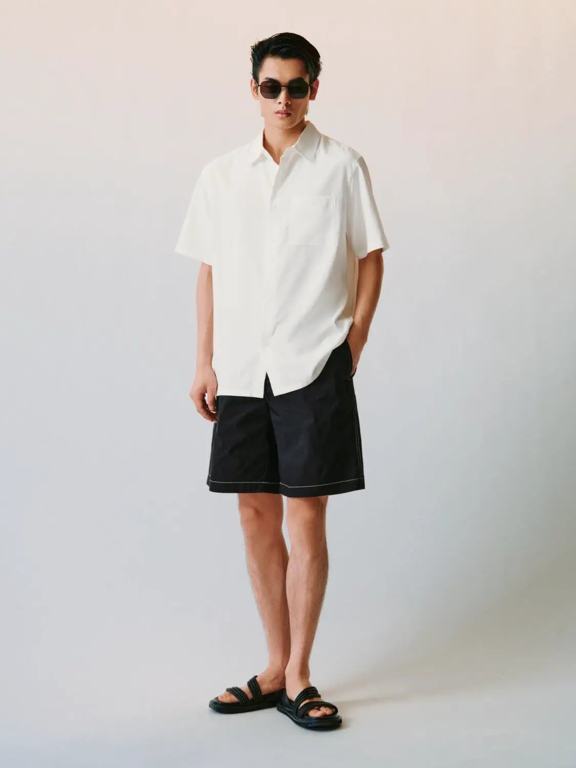 Cardigan Style Button-front Short Sleeve Shirt