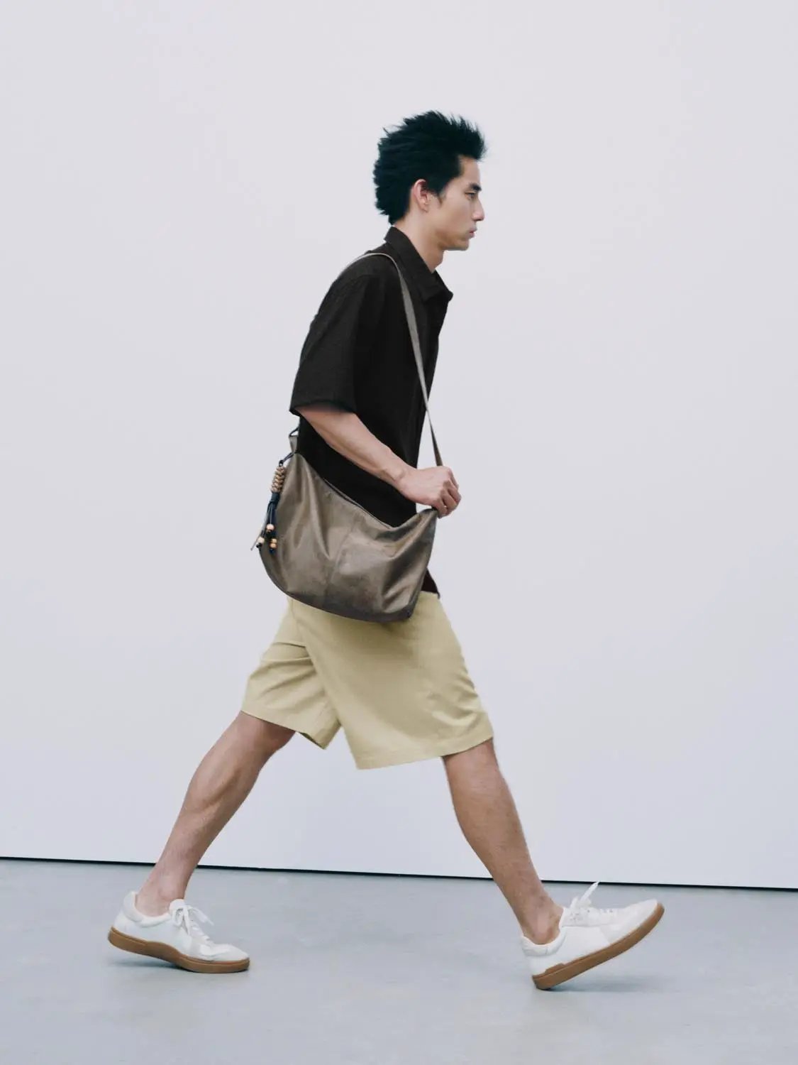 Open-Front Regular Fit Short Sleeve Collar Shirt