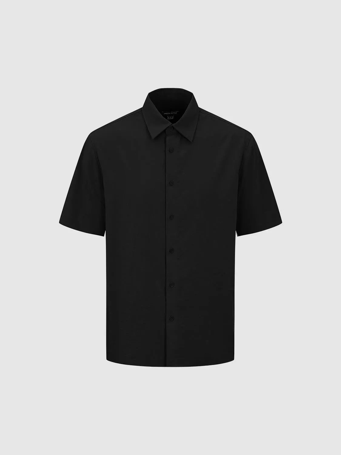 Open-Front Regular Fit Short Sleeve Collar Shirt