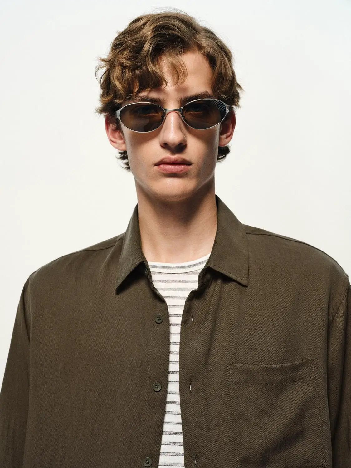 Textured Long Sleeve Button Chest Pocket Shirt