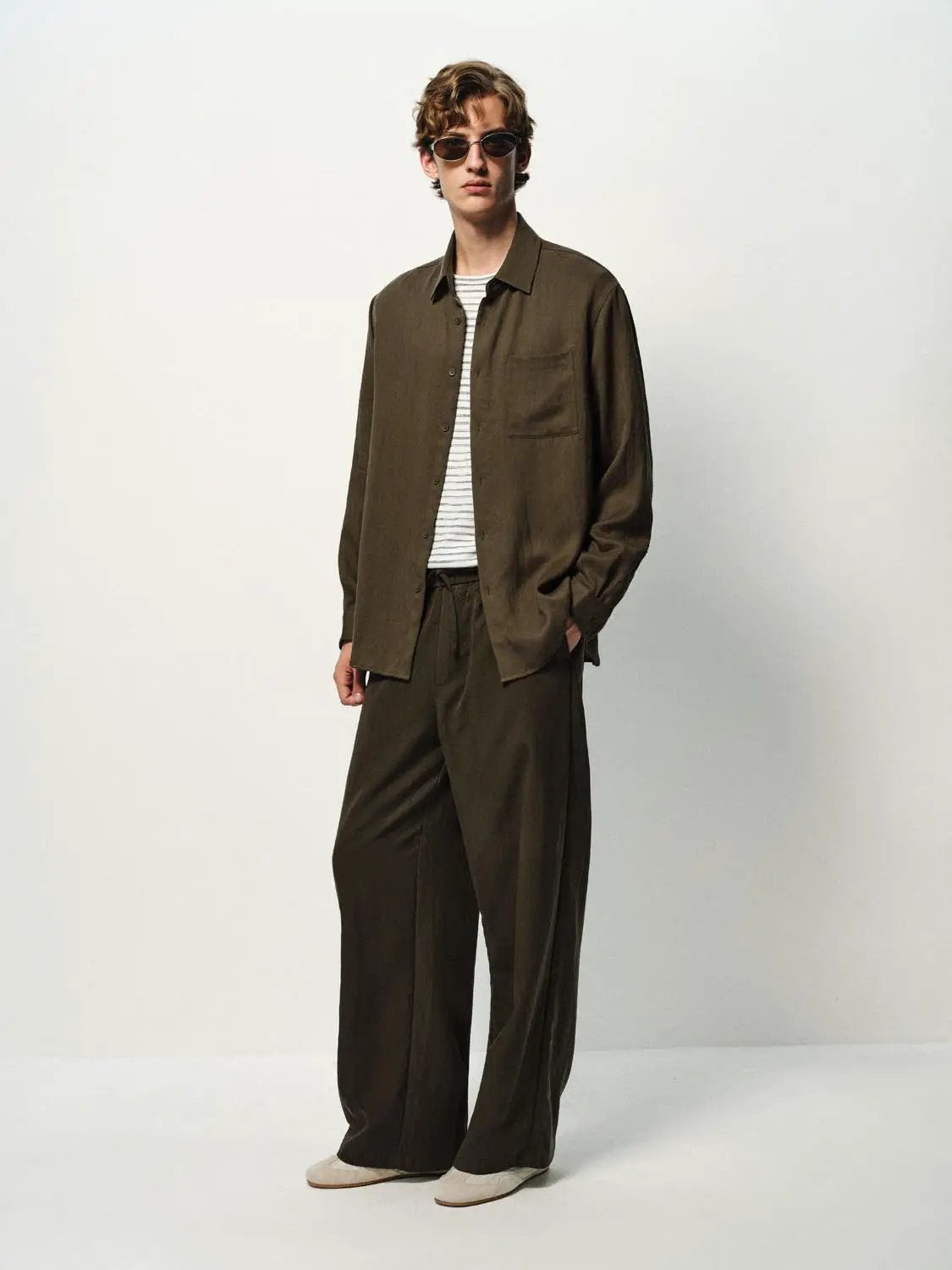 Textured Long Sleeve Button Chest Pocket Shirt