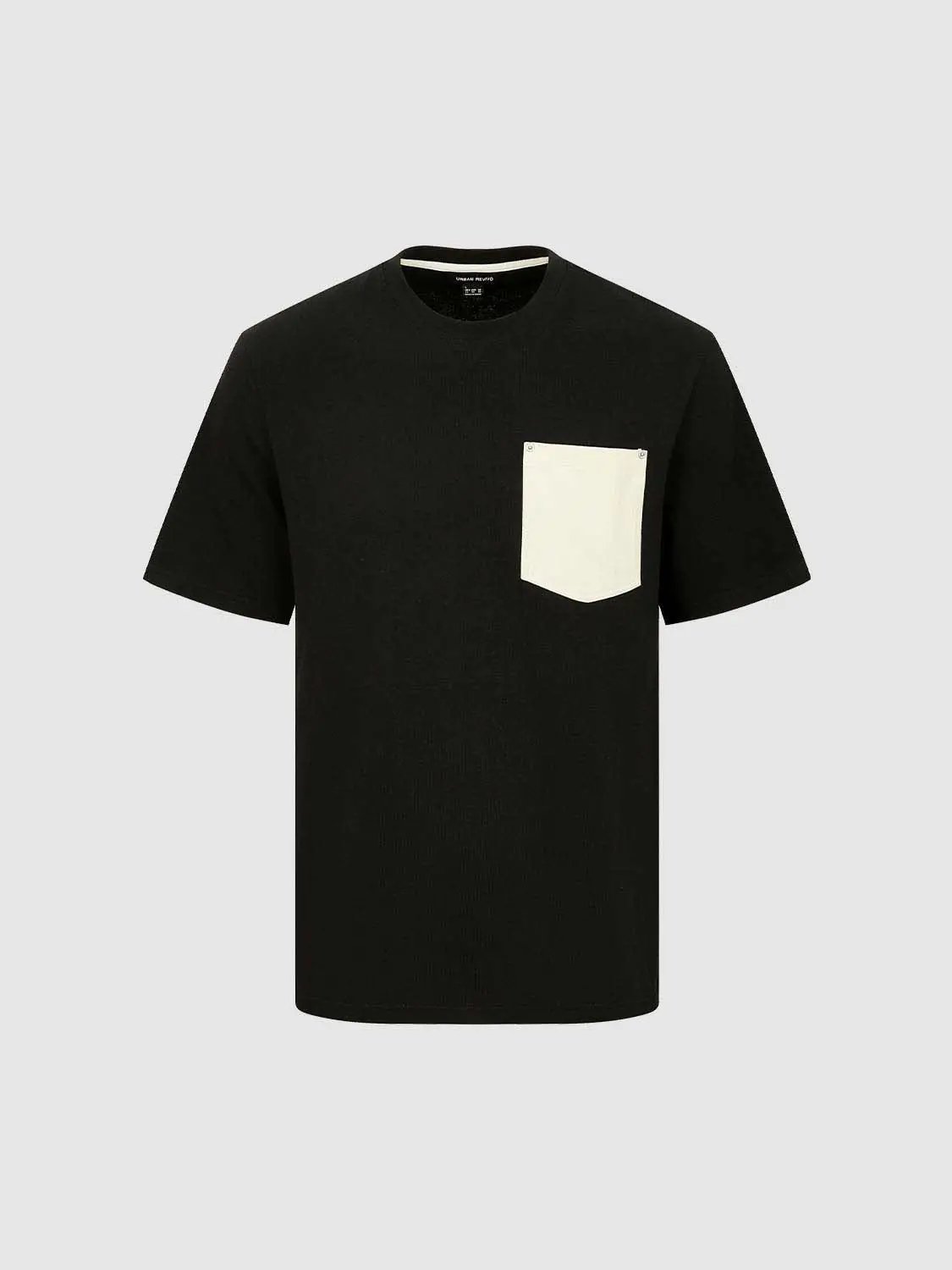 Round Neck Pocket Loose Fit Cotton Short Sleeve T-Shirt