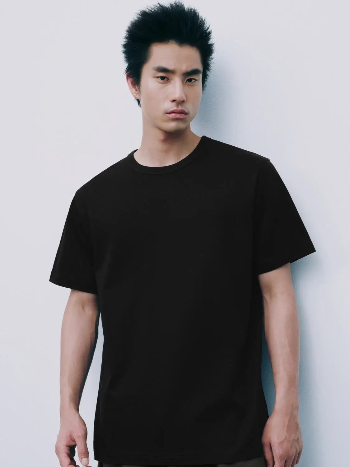 Regular Fit Crew Neck Short Sleeve Basic Tee