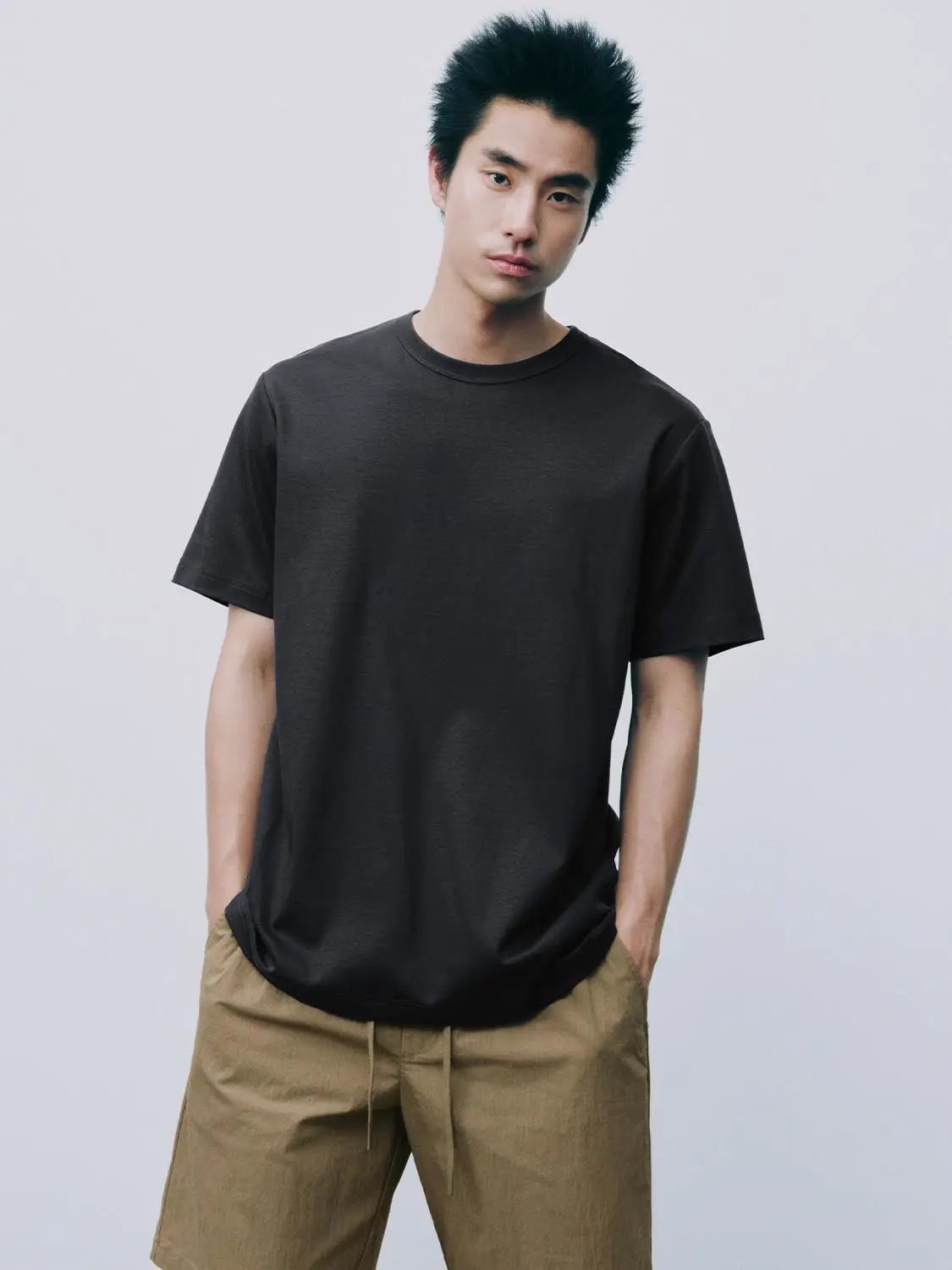 Regular Fit Crew Neck Short Sleeve Basic Tee