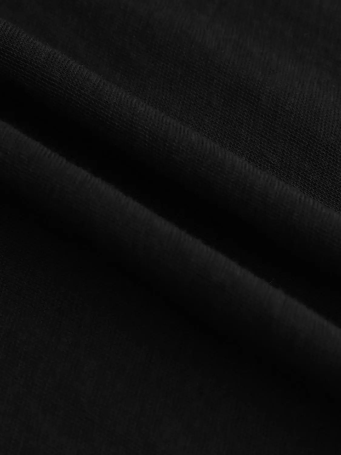 Solid Crew Neck Long Sleeve Cotton Blend T-Shirt