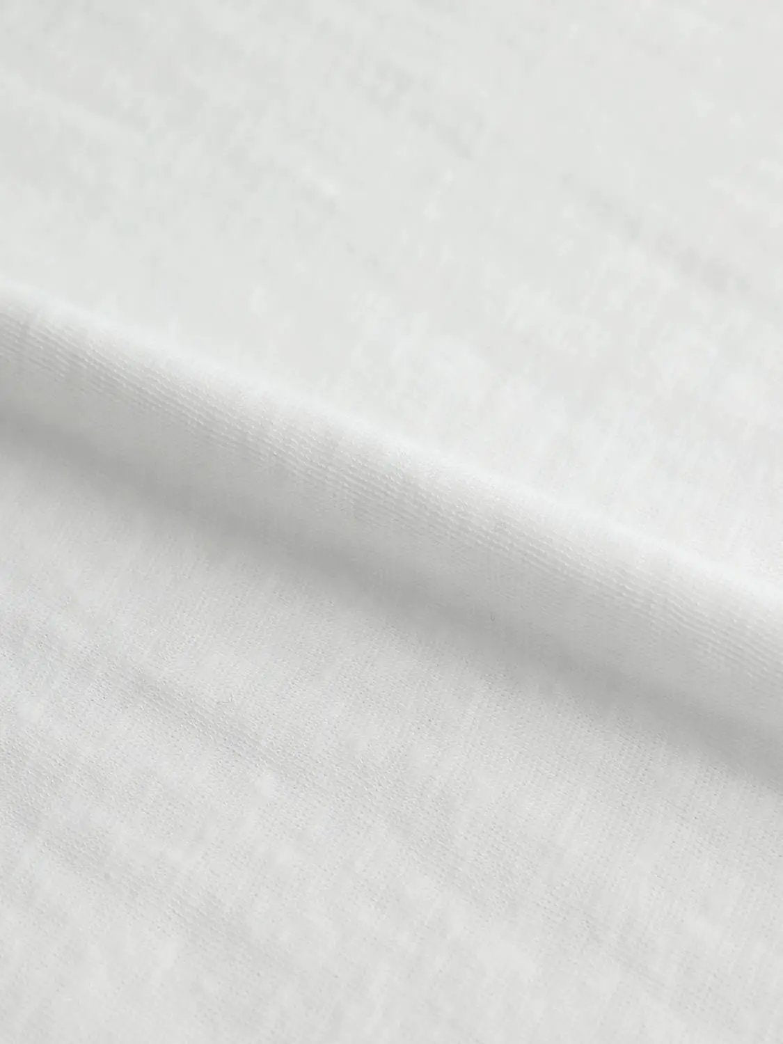 Solid Crew Neck Long Sleeve Cotton Blend T-Shirt
