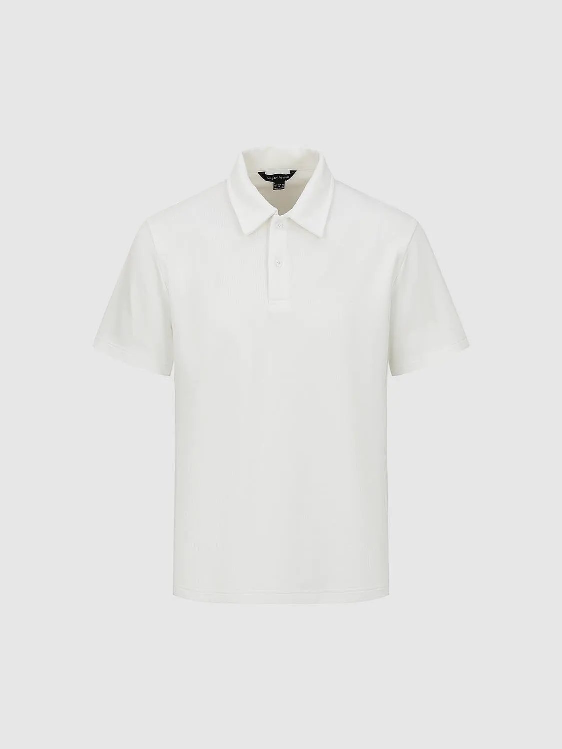 Textured Brushed Polo Cotton Blend Shirt