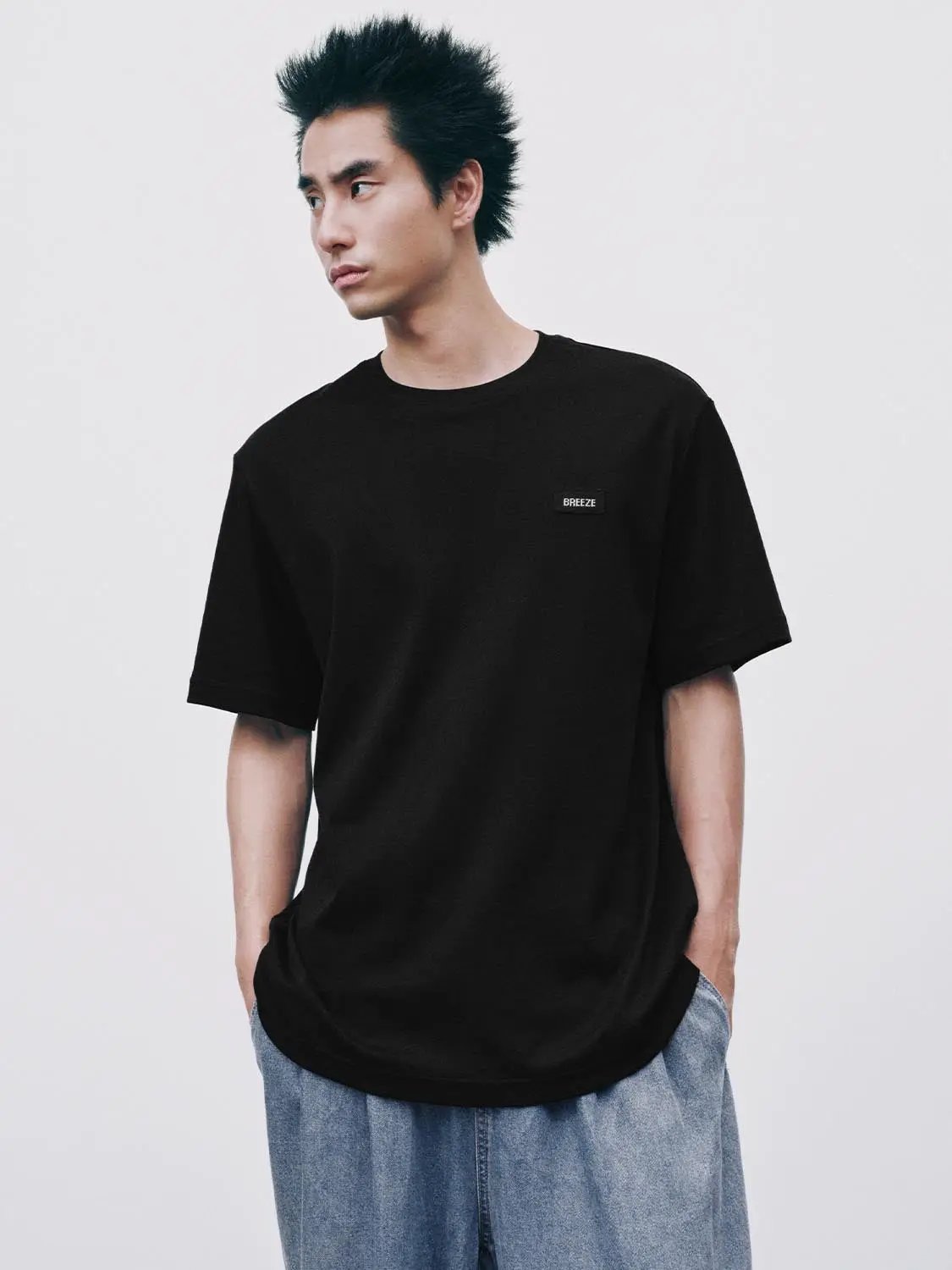 Oversized Crew Neck Short Sleeve Cotton T-Shirt
