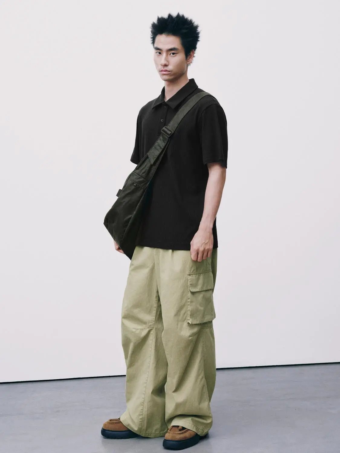 Ribbed Cotton Modal Polo Shirt