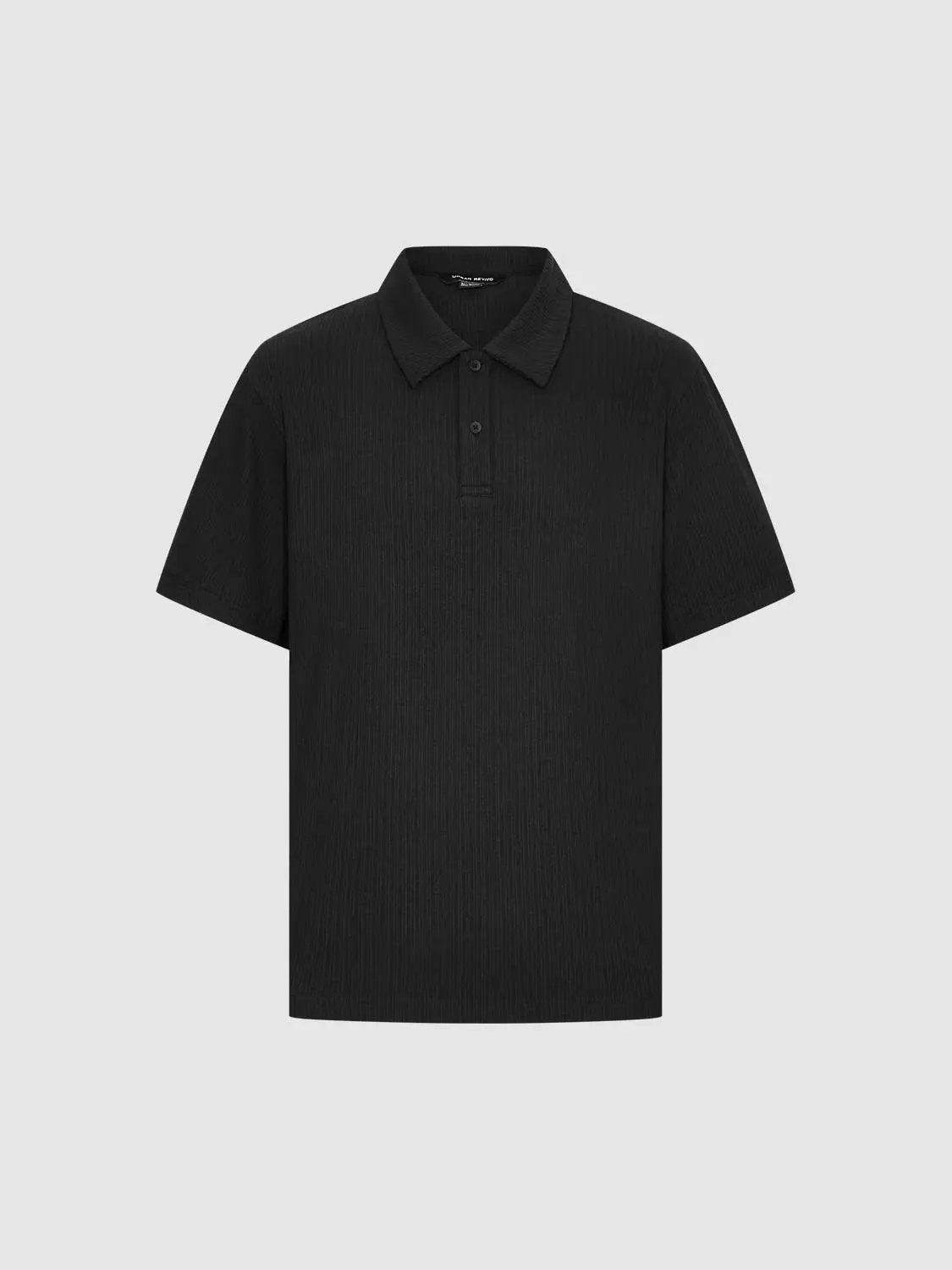 Ribbed Cotton Modal Polo Shirt