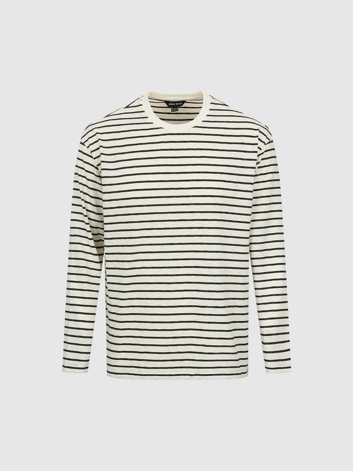 Regular Striped Long Sleeve Crew Neck T-Shirt