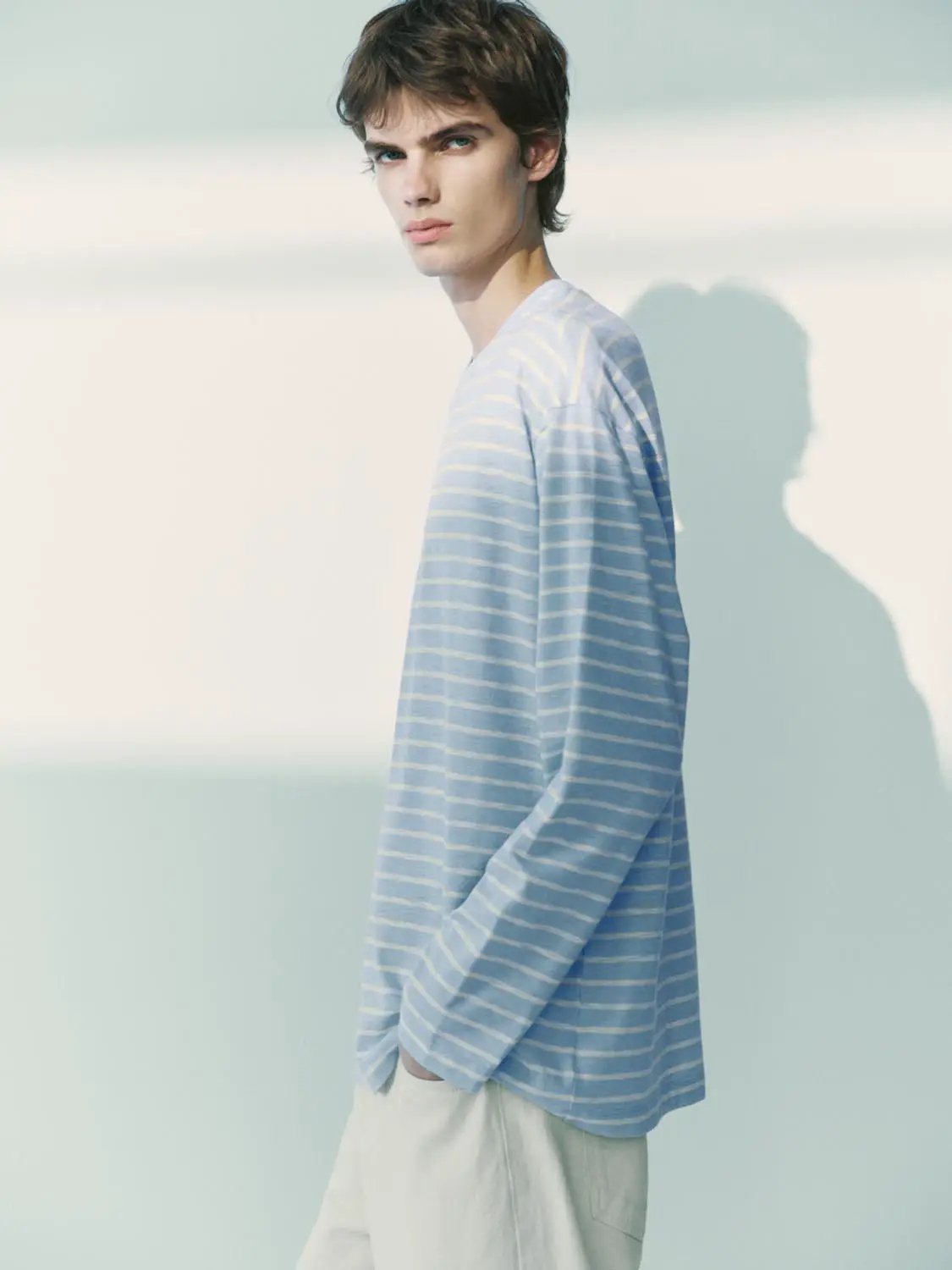 Regular Striped Long Sleeve Crew Neck T-Shirt
