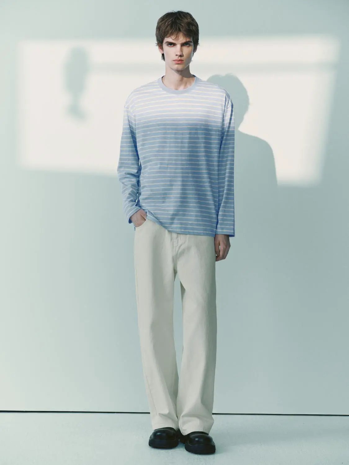 Regular Striped Long Sleeve Crew Neck T-Shirt