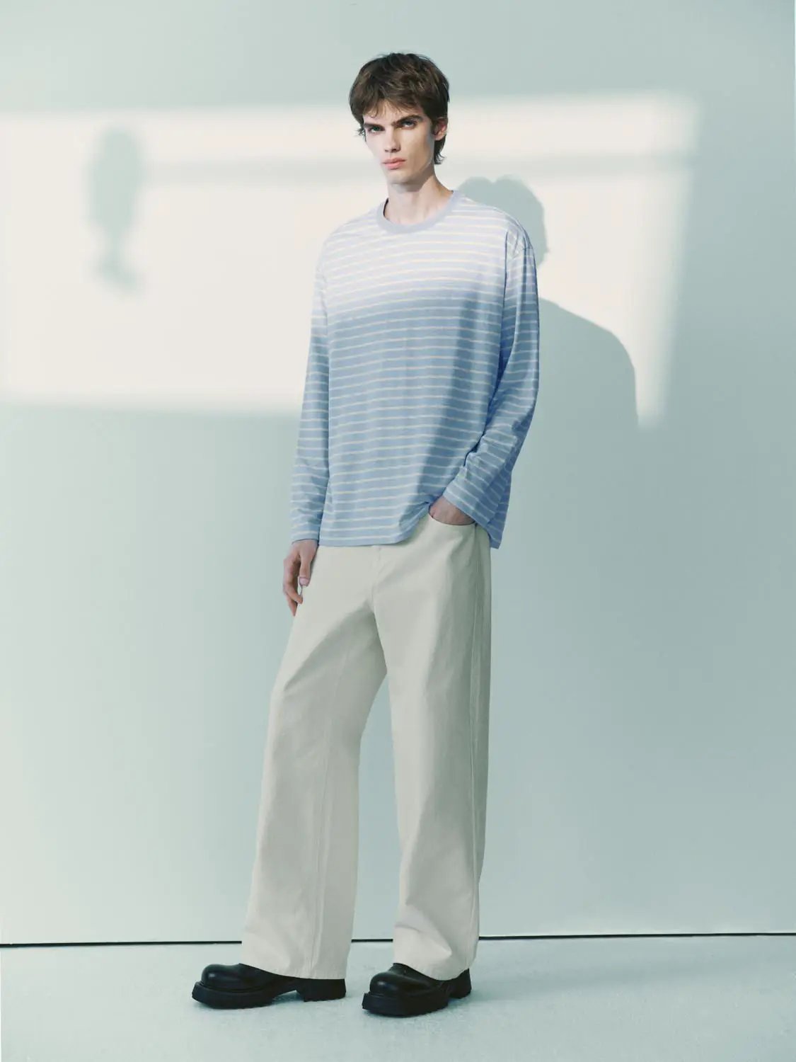 Regular Striped Long Sleeve Crew Neck T-Shirt
