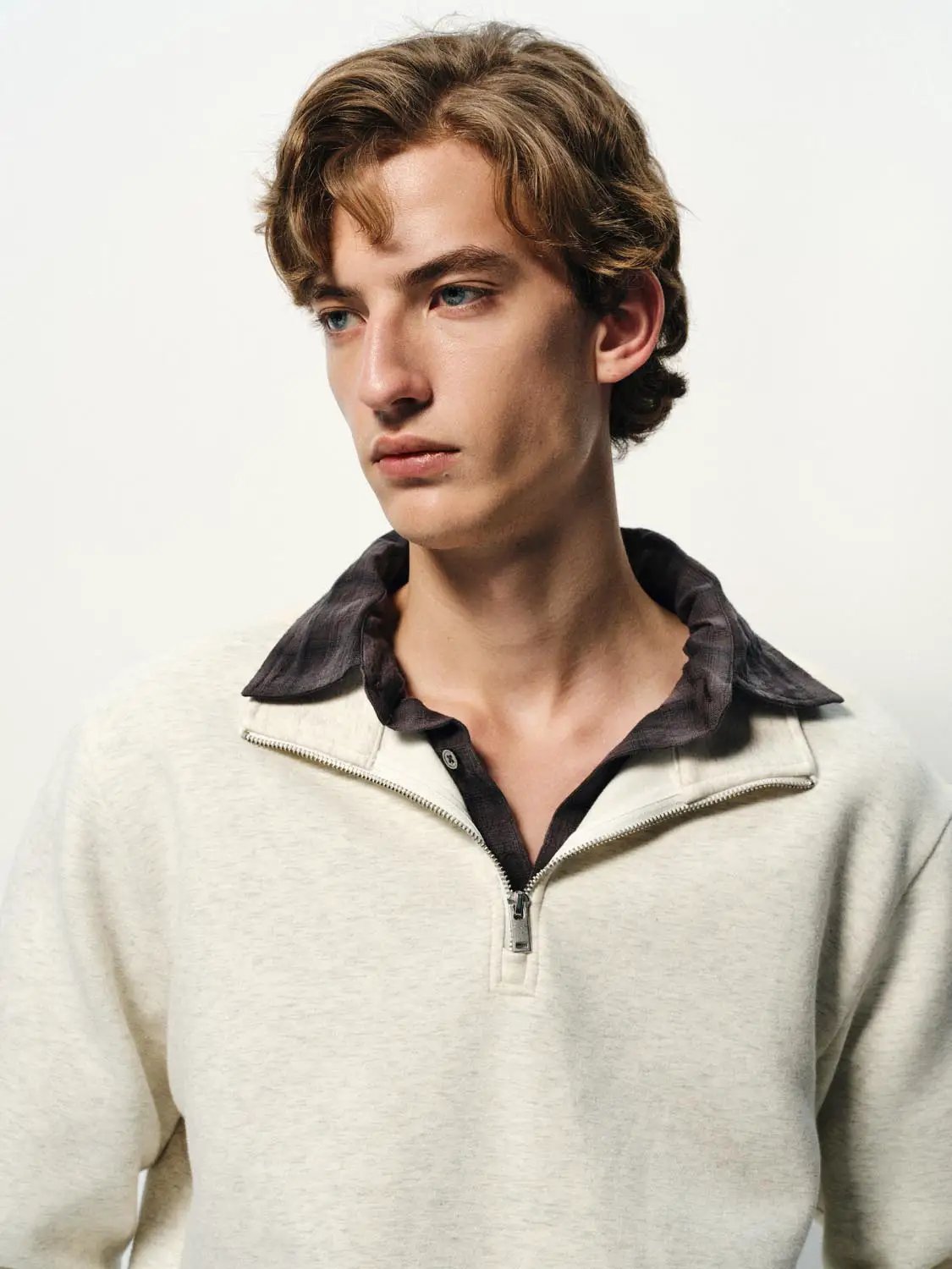Half-Zip Collar Long Sleeve Sweatshirt