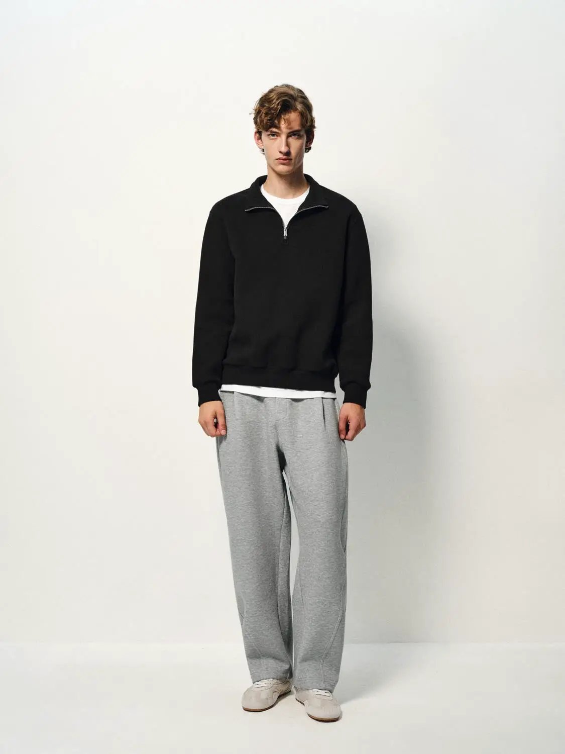 Half-Zip Collar Long Sleeve Sweatshirt