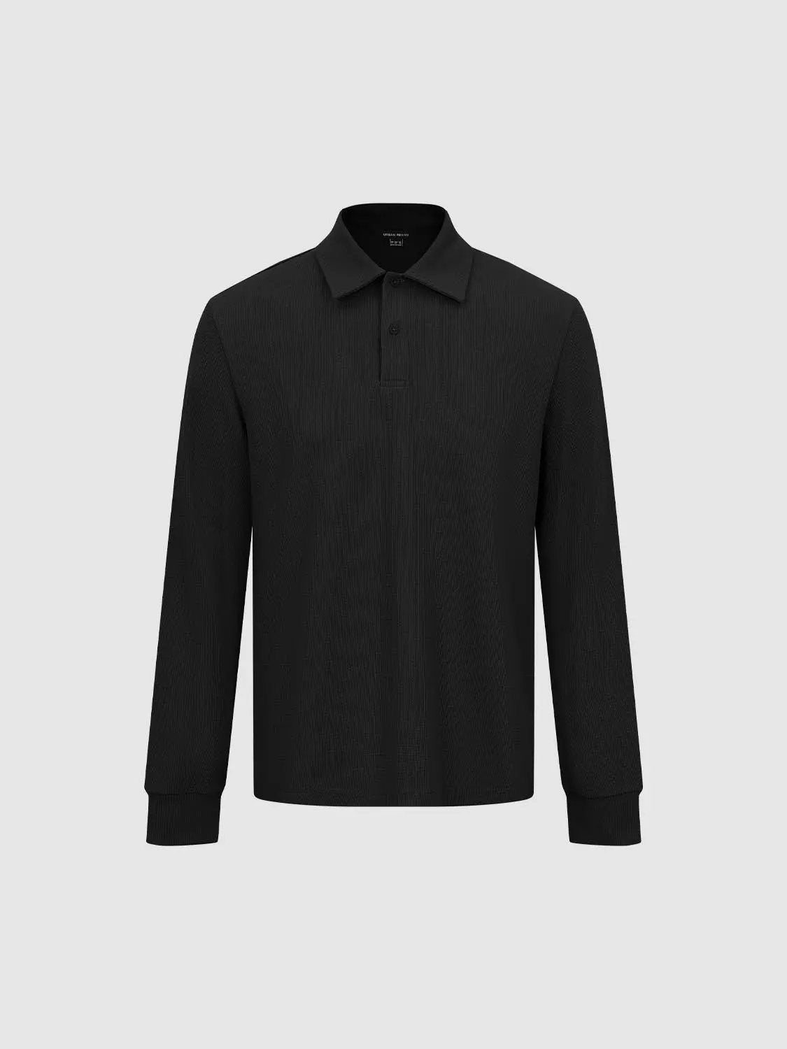 Textured Regular Fit Long Sleeve Polo Shirt