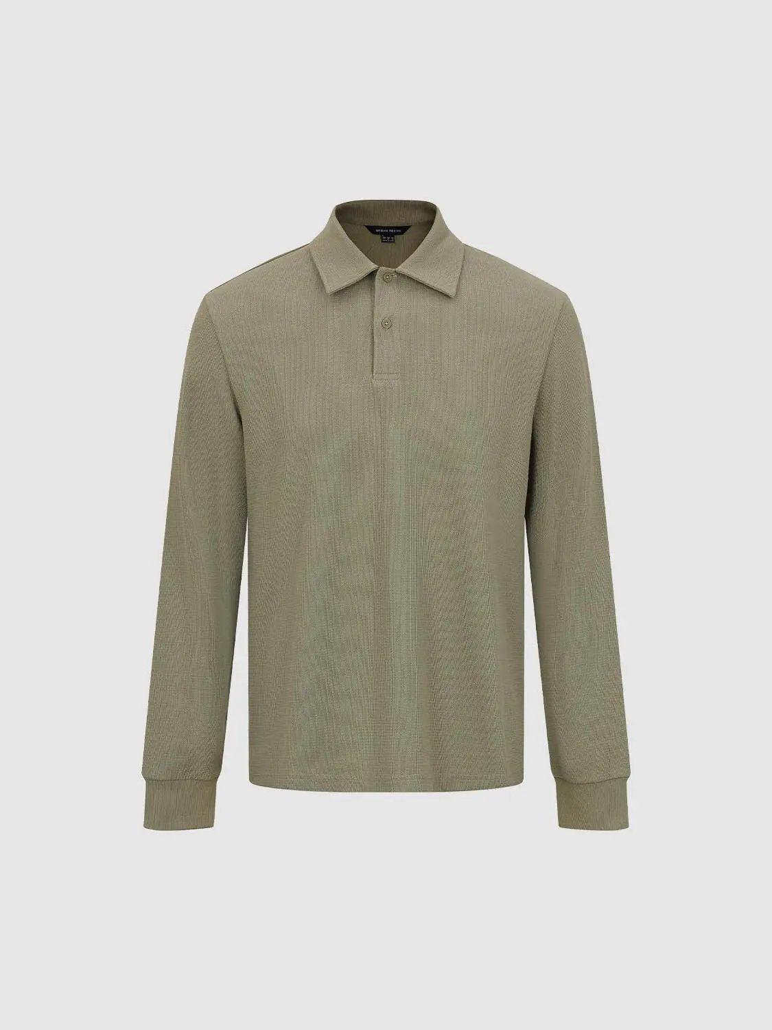 Textured Regular Fit Long Sleeve Polo Shirt