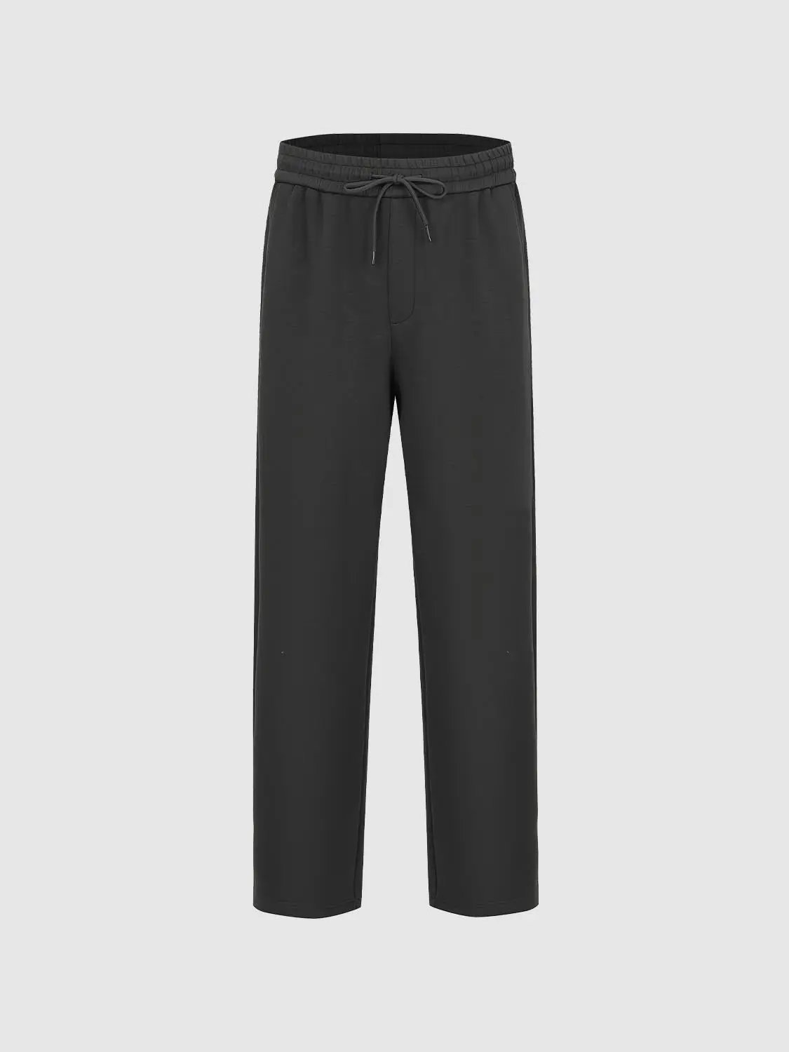 Elastic Waist Drawstring Pull On Straight Leg Cotton Pants