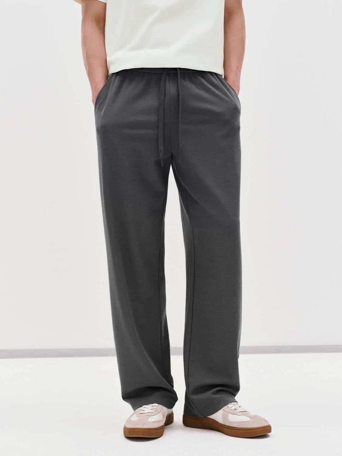 Drawstring Waist Wide-leg Pants