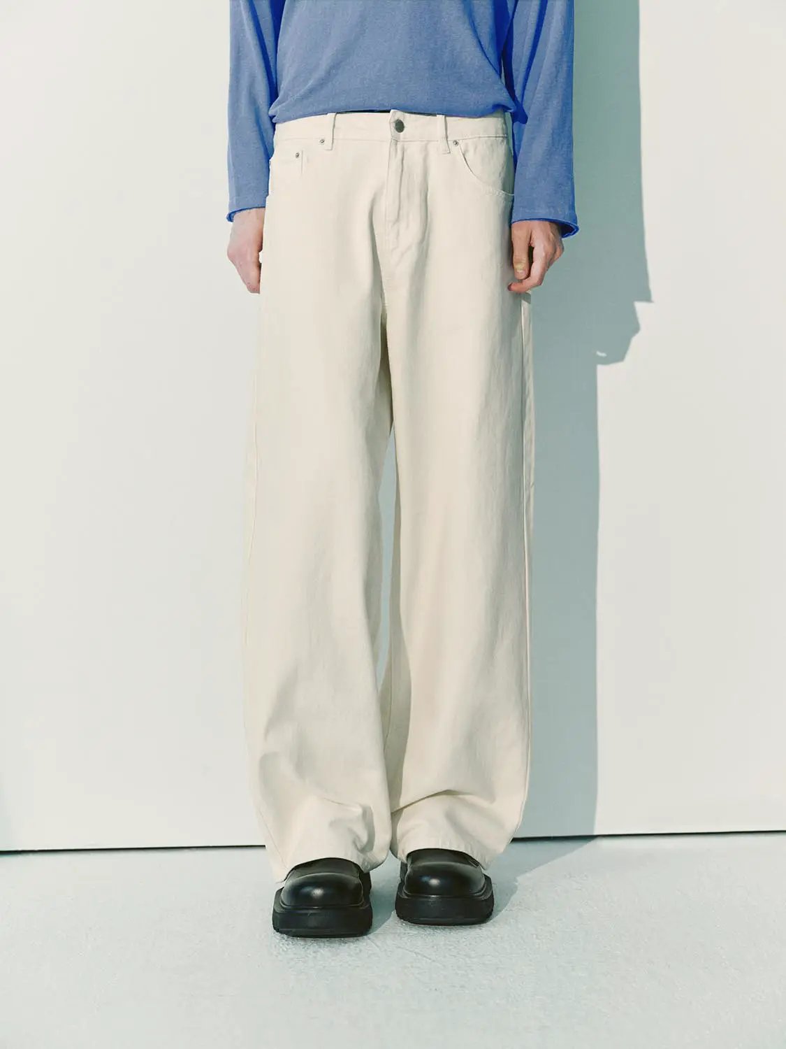 Mid-rise Relaxed Cotton Wide-leg Pants