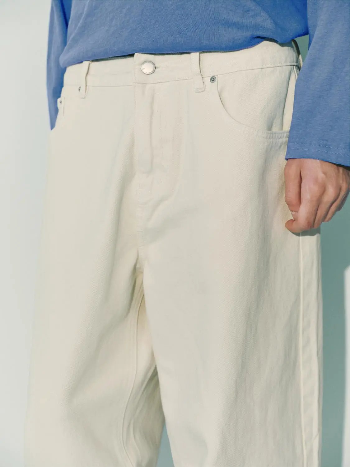 Mid-rise Relaxed Cotton Wide-leg Pants