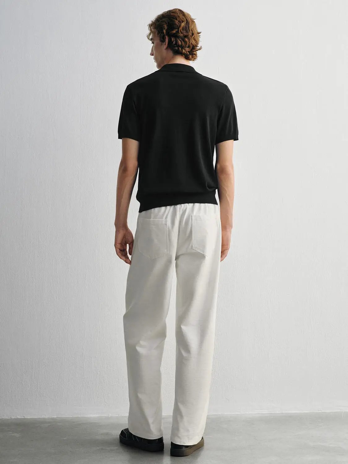 Heather Knit Short Sleeve Placket Button Polo Shirt