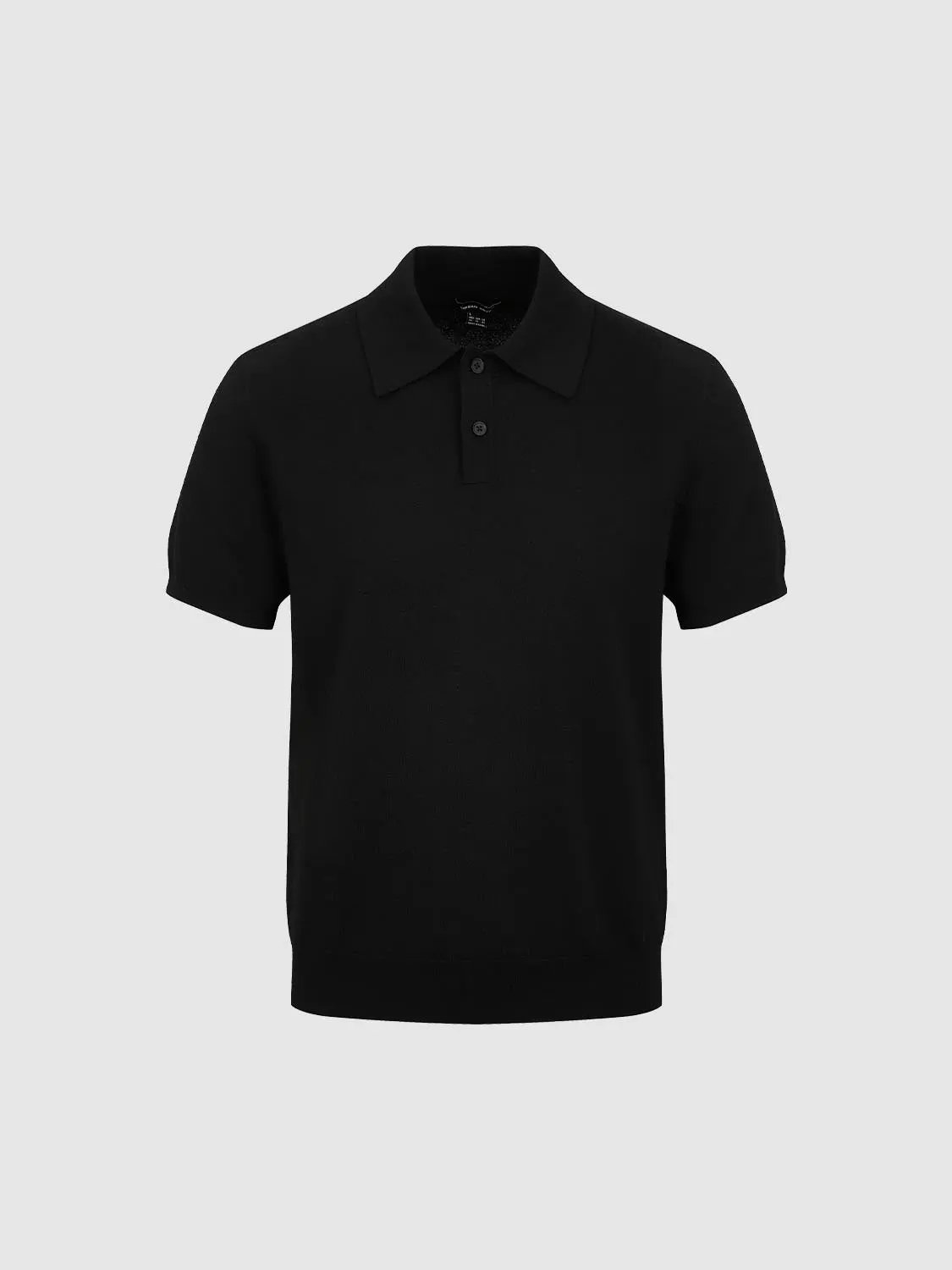 Heather Knit Short Sleeve Placket Button Polo Shirt