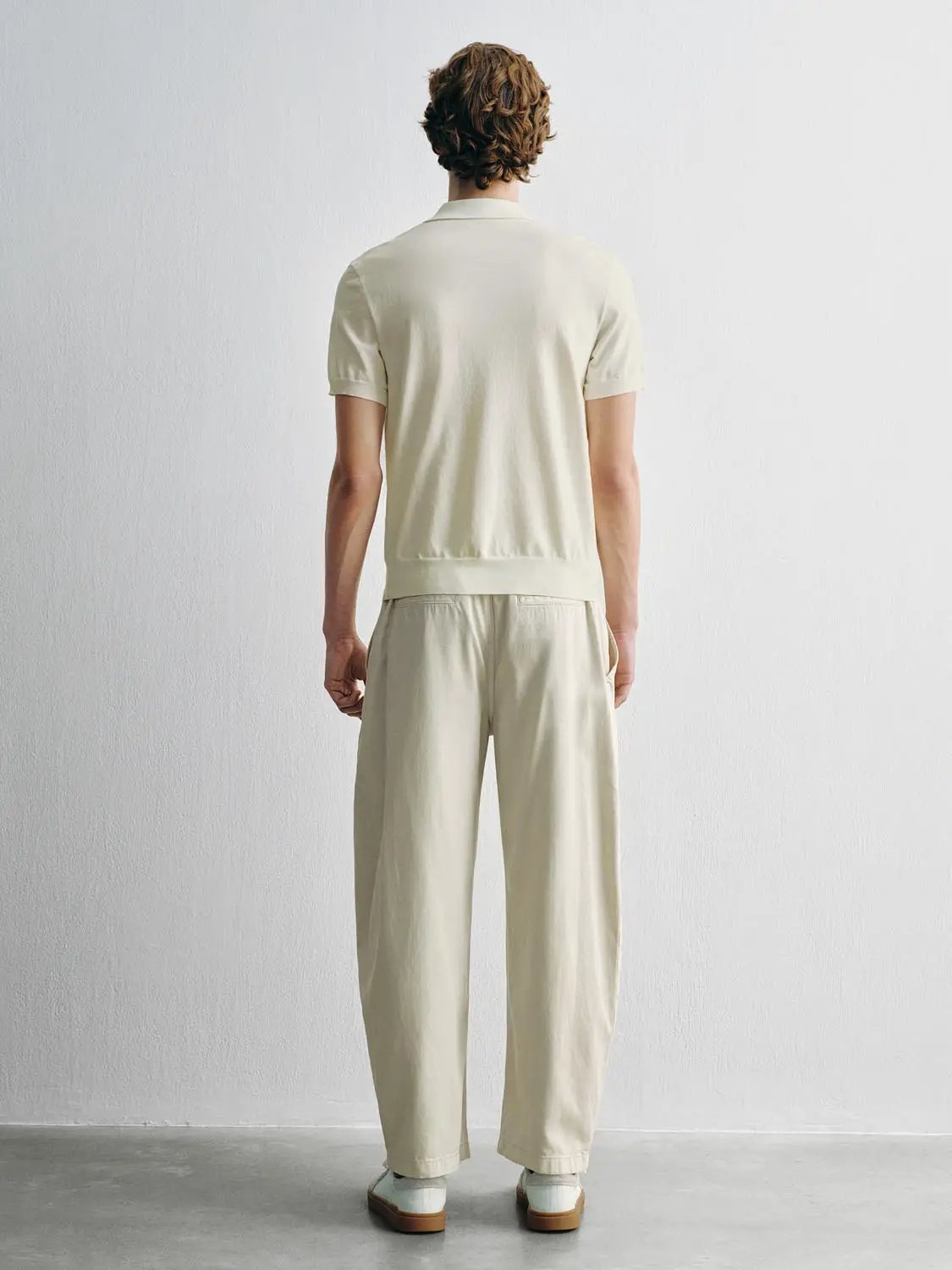 Heather Knit Short Sleeve Placket Button Polo Shirt