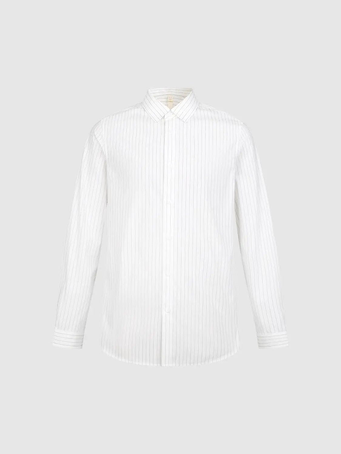Striped Shirt Collar Long Sleeve Cotton Shirt