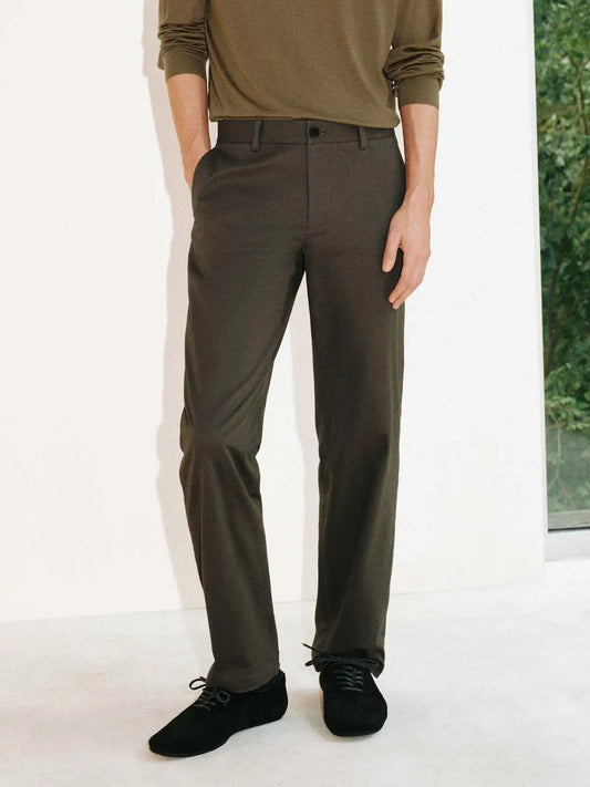 Regular Tailored Straight Leg Cotton Pants