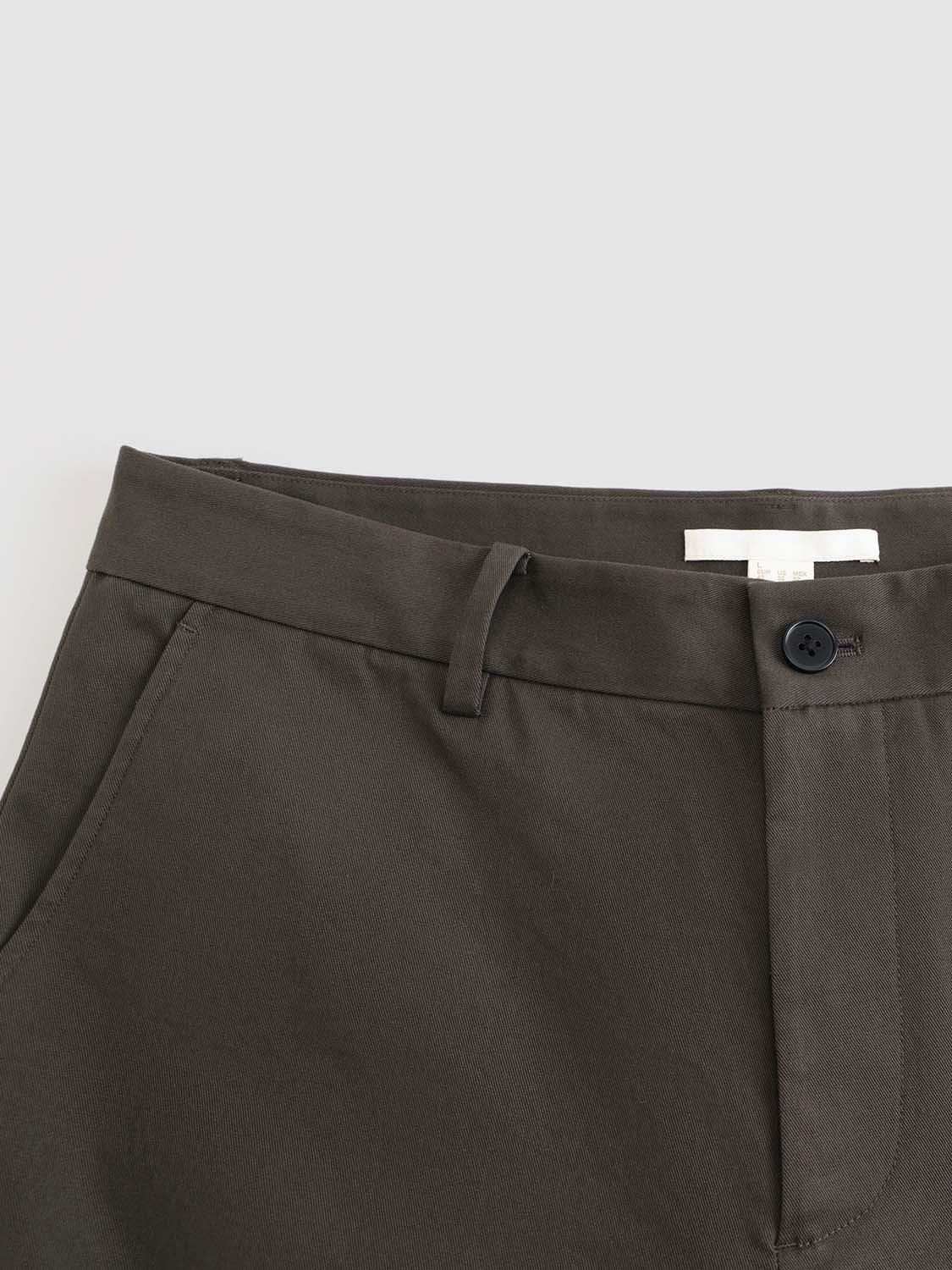 Regular Tailored Straight Leg Cotton Pants