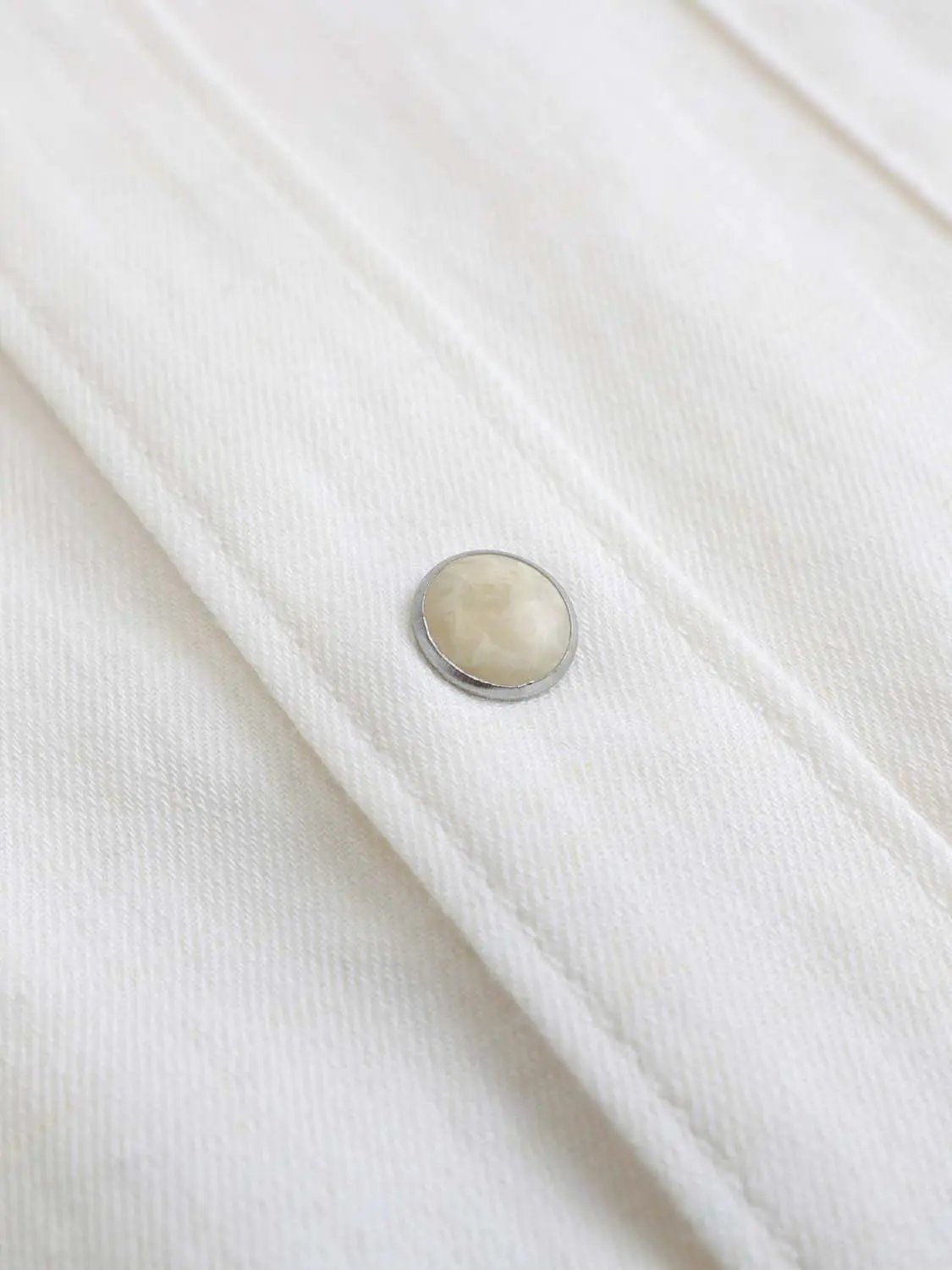 Long Sleeve Button Front Cotton Blend Shirt