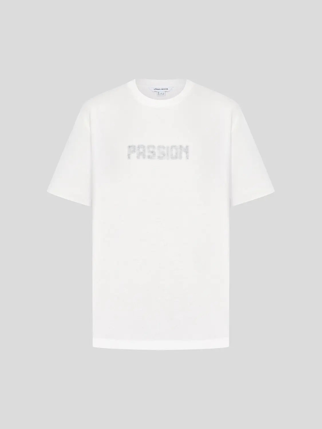 Round Neck Relaxed Fit Subtle Front Print Cotton T-Shirt