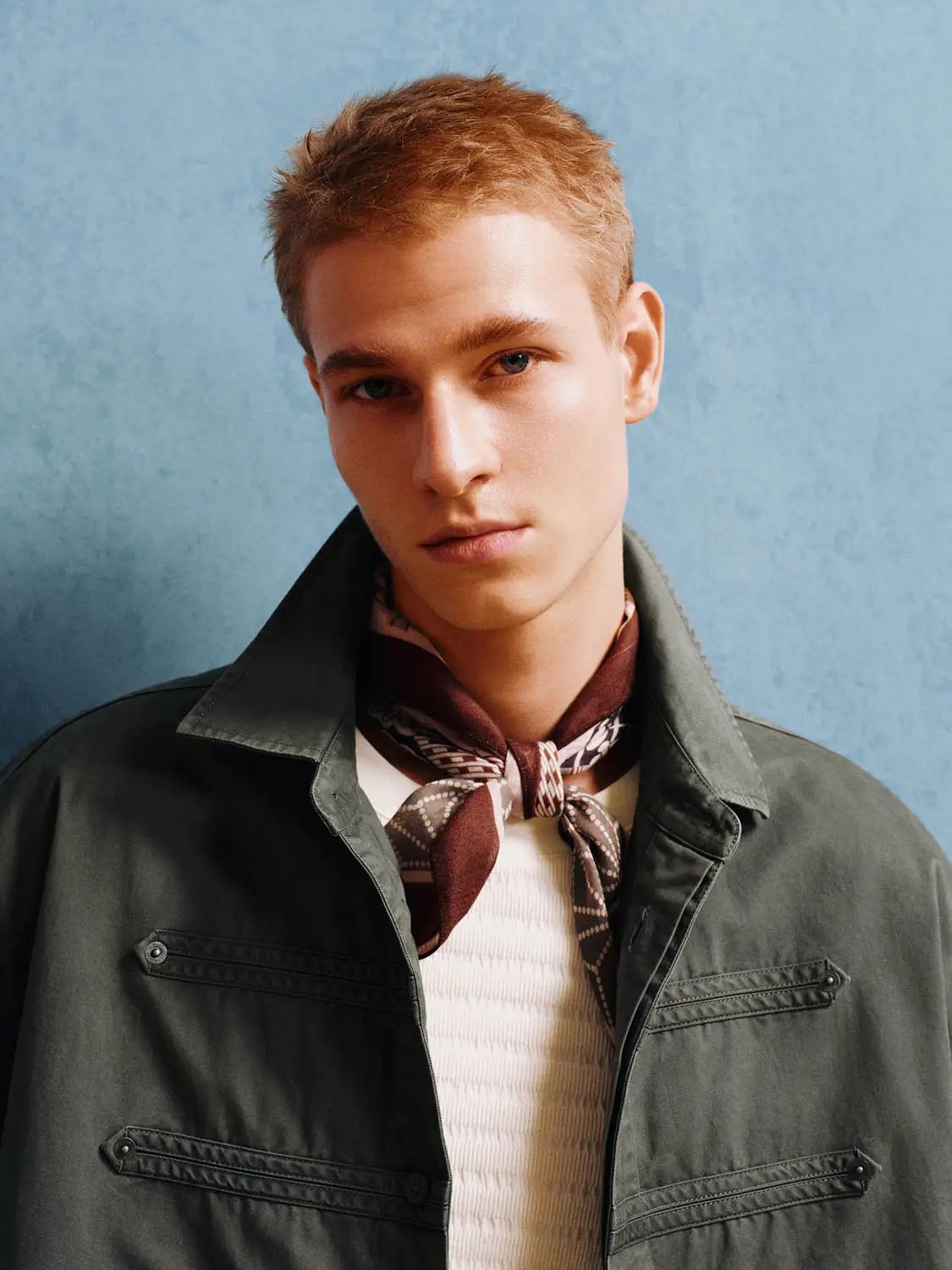 Collared Button Front Long Sleeve Cotton Shirt
