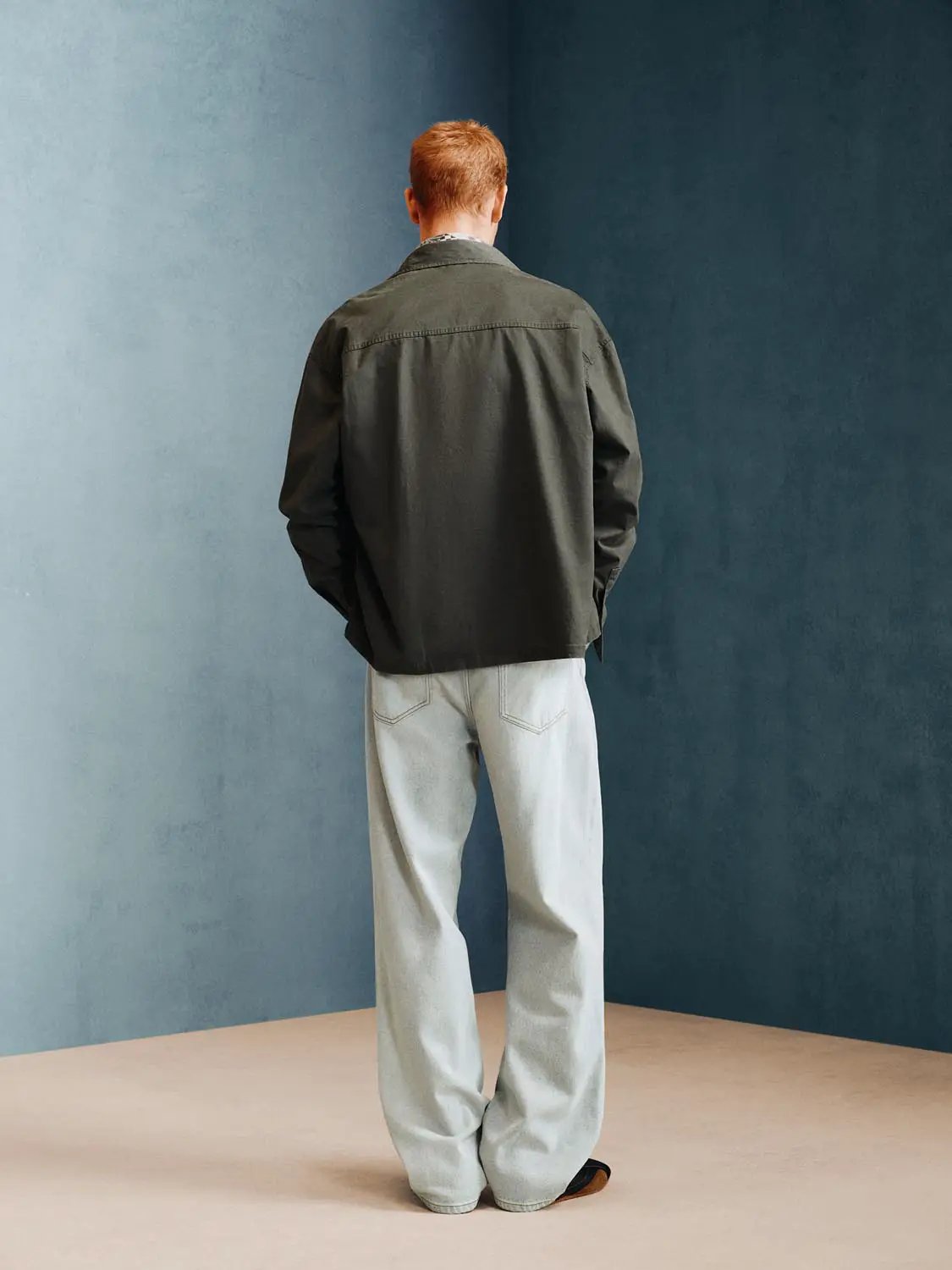 Collared Button Front Long Sleeve Cotton Shirt