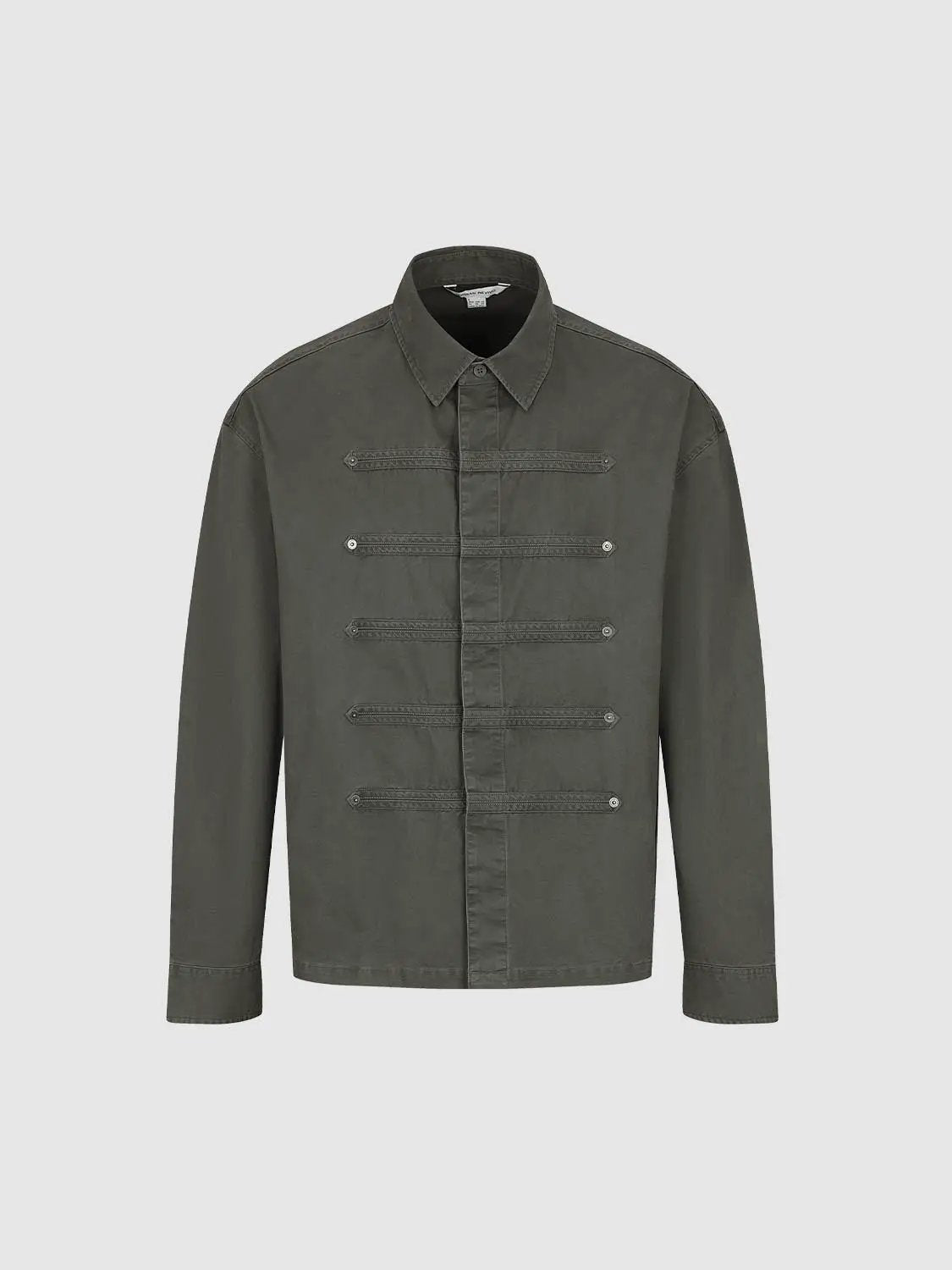 Collared Button Front Long Sleeve Cotton Shirt