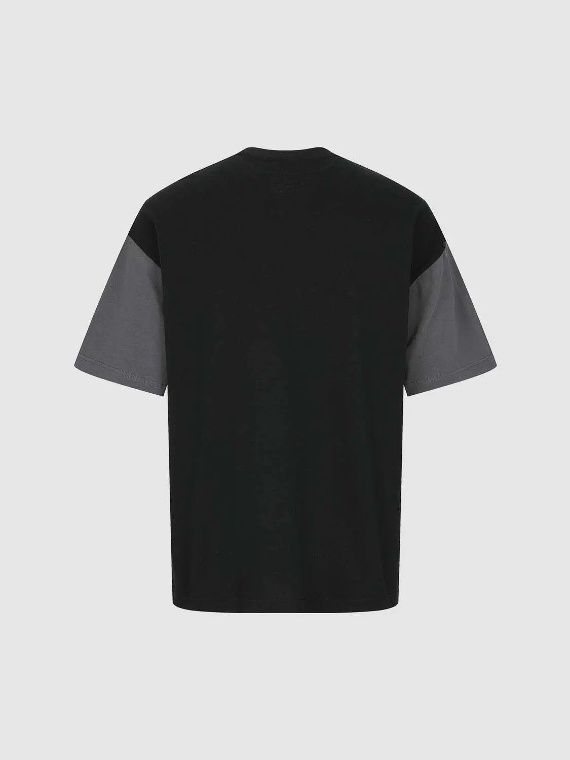 Raglan Sleeve Color Block Panel Cotton Short Sleeve T-Shirt
