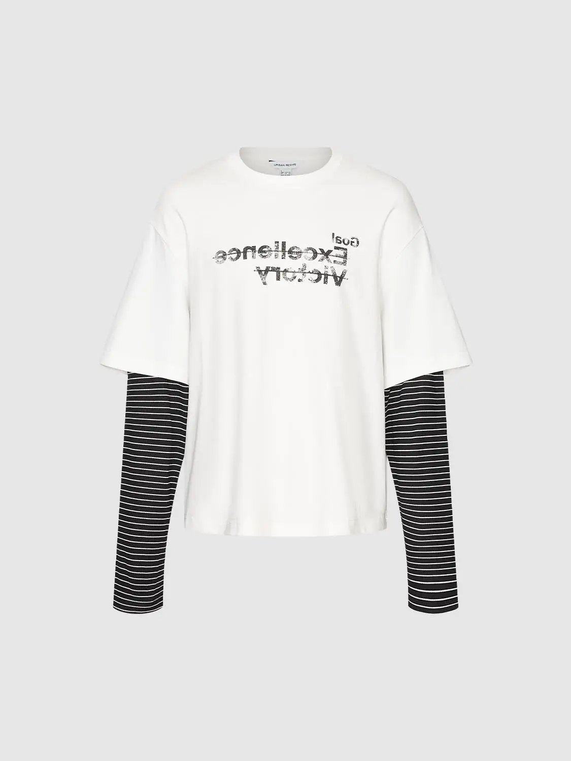 Crew Neck Text Print Short Sleeve Cotton Blend T-shirt