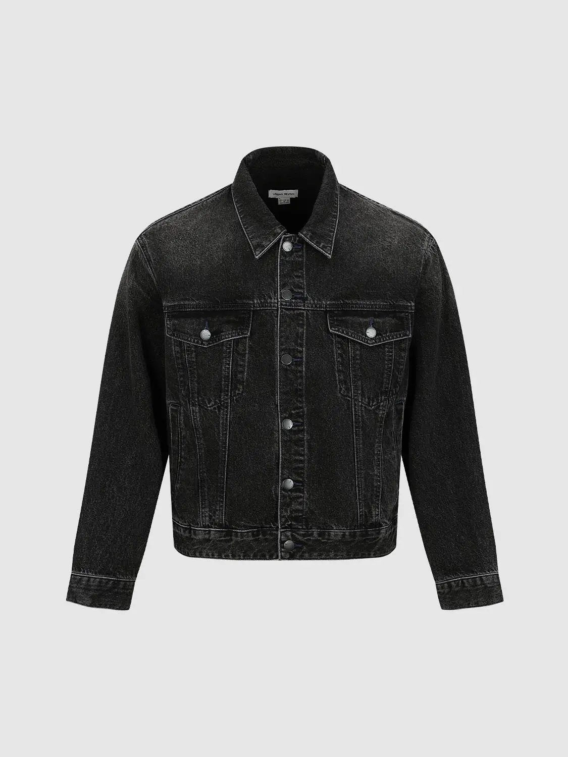 Faded Wash Cotton Long Sleeve Denim Jacket